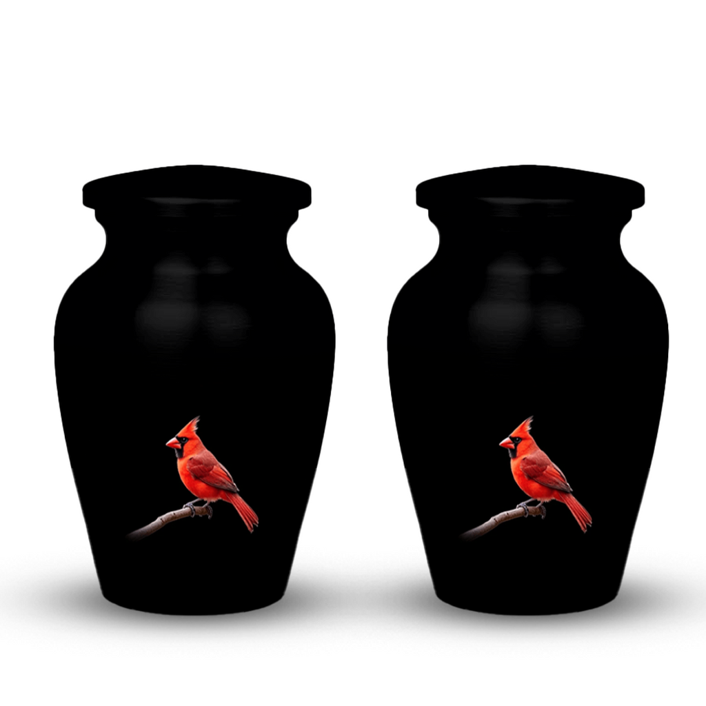 Red Cardinal Cremation Urn for Human Ashes – Memorial Bird Urns for Women, Mom, or Nature Lovers