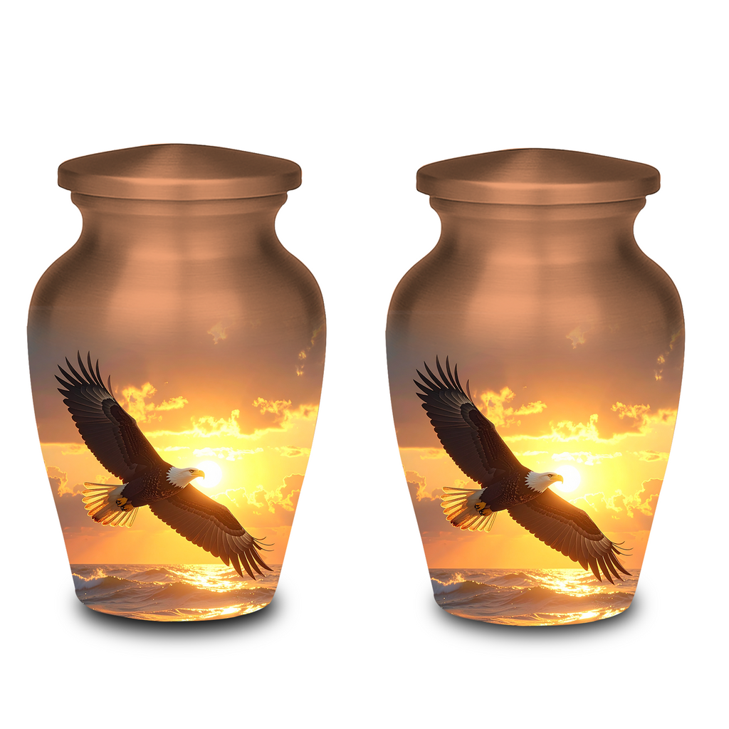 Burial urns for adults secure threaded lid eagle cremation urns aluminum construction safe memorial storage