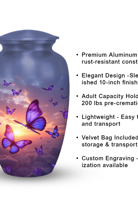 Sunset Butterfly Cremation Urn for Human Ashes – Urns for Women, Mom, or Loved Ones