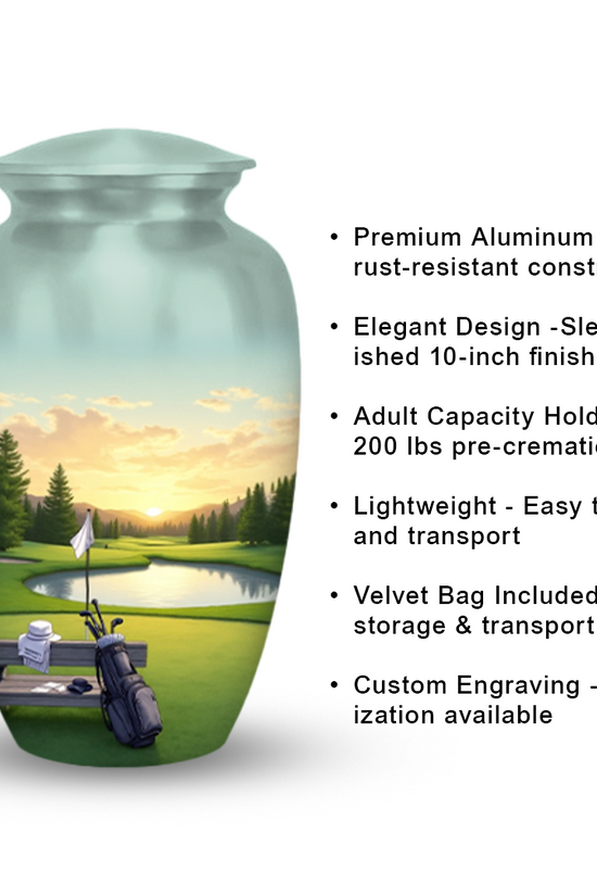 Golf Cremation Urn for Human Ashes – Sports Memorial Urns for Men, Dad, or Golf Lovers