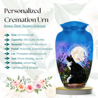 Tuxedo cat full moon cremation urn – additional view