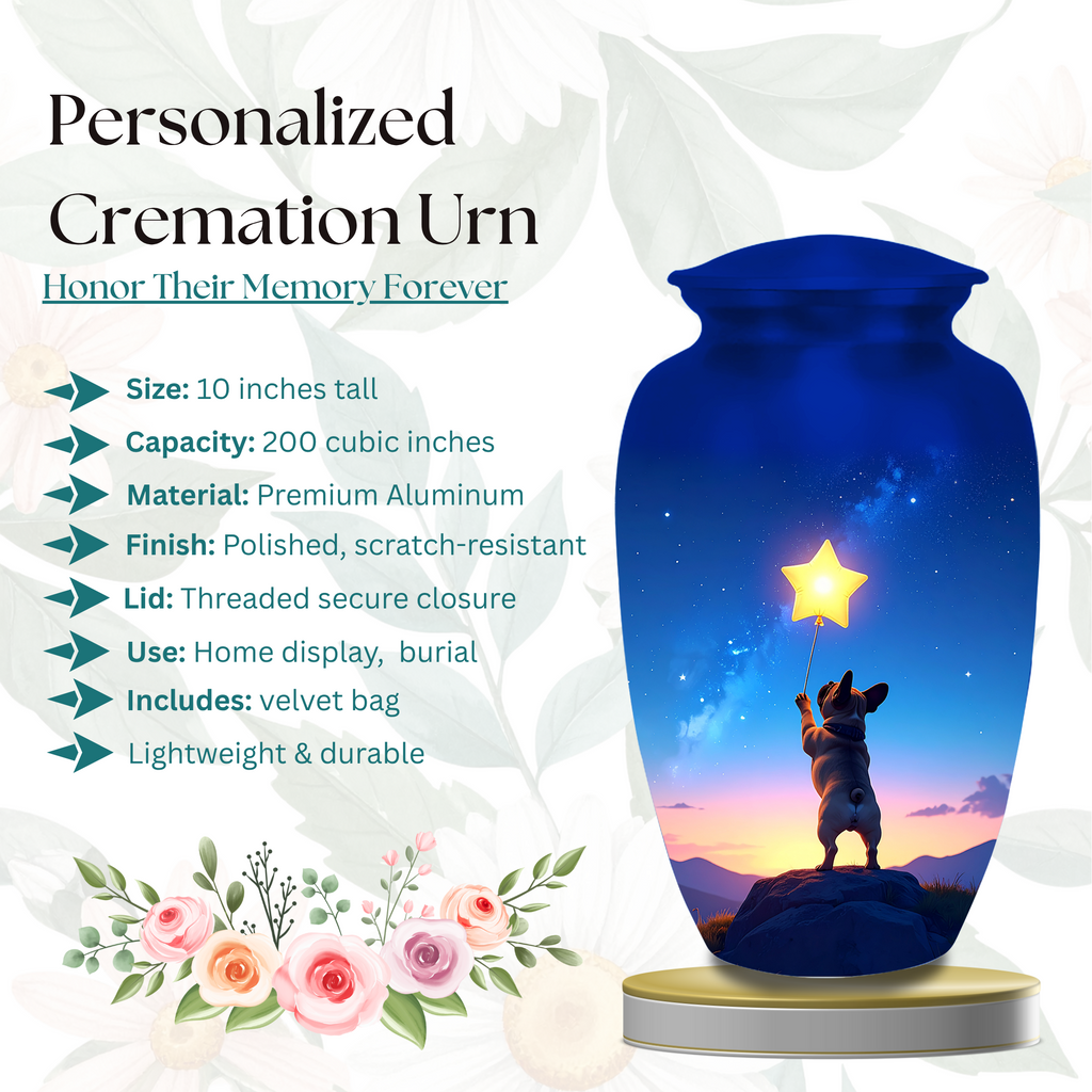 Night sky dog memorial urn