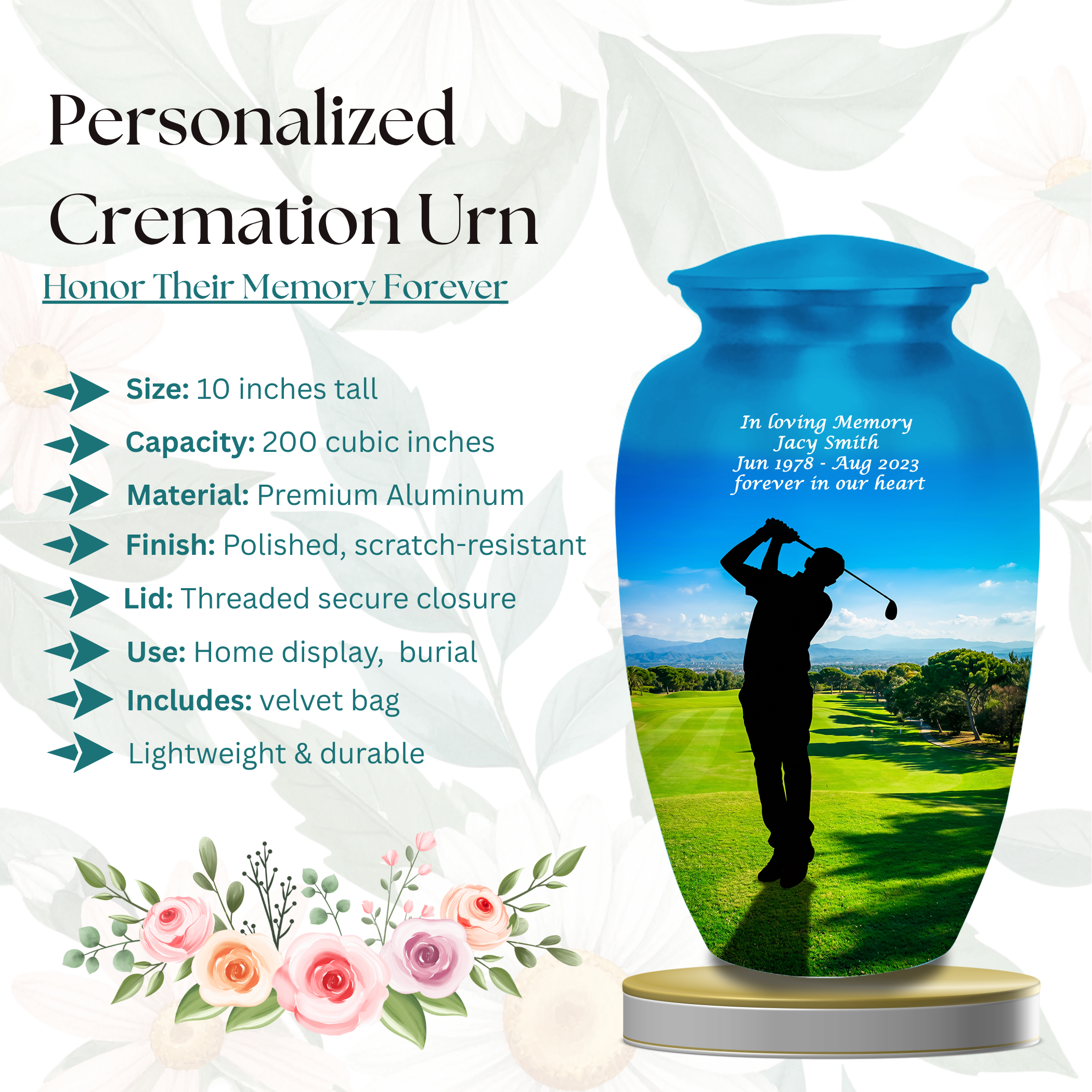 Golf Memorial Urn
