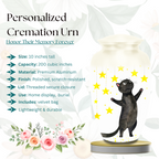 Cute black cat with hanging yellow stars memorial urn