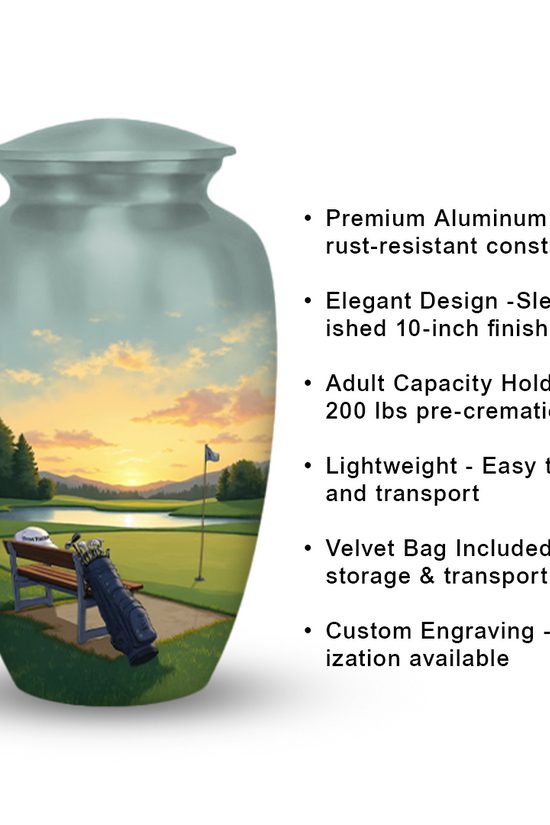 Golf Cremation Urn for Human Ashes – Sports Memorial Urns for Men, Dad, or Golf Lovers