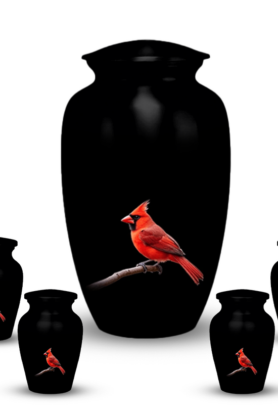 Red Cardinal Cremation Urn for Human Ashes – Memorial Bird Urns for Women, Mom, or Nature Lovers