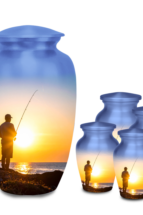 Fishing urns for dad memorial gift fisherman cremation urns bass fishing memorial urns fishing themed keepsakes
