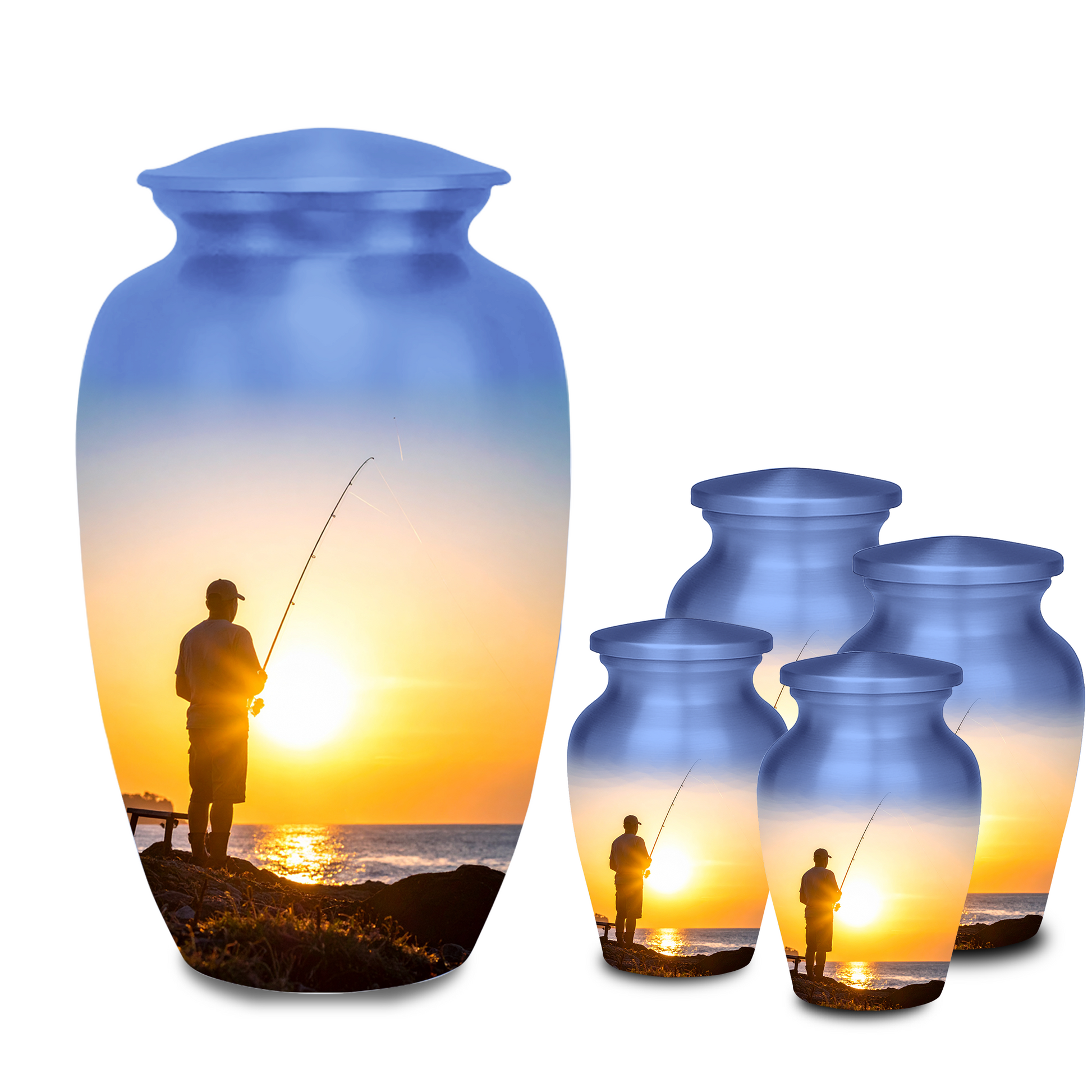 Fishing urns for dad memorial gift fisherman cremation urns bass fishing memorial urns fishing themed keepsakes
