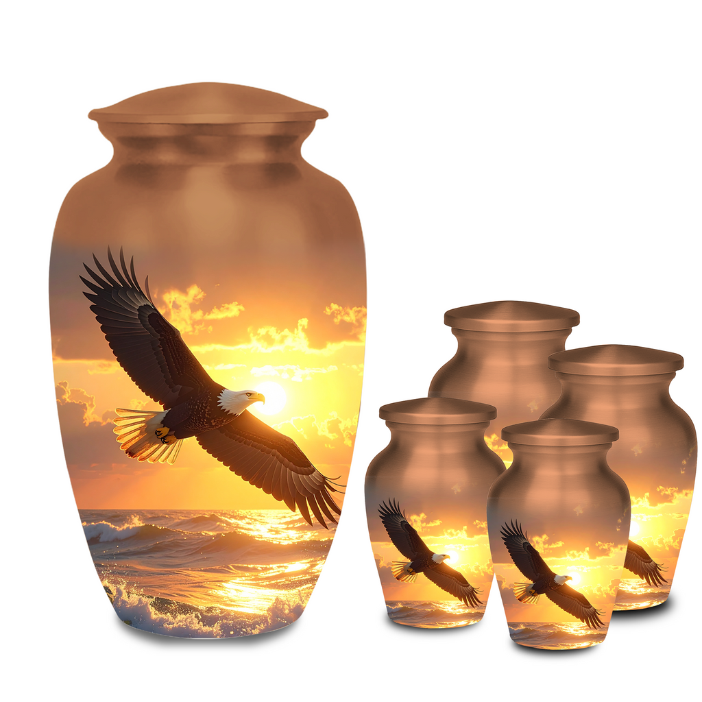 Bald eagle memorial urns for ashes displayed eagle themed cremation urns nature style memorial tribute