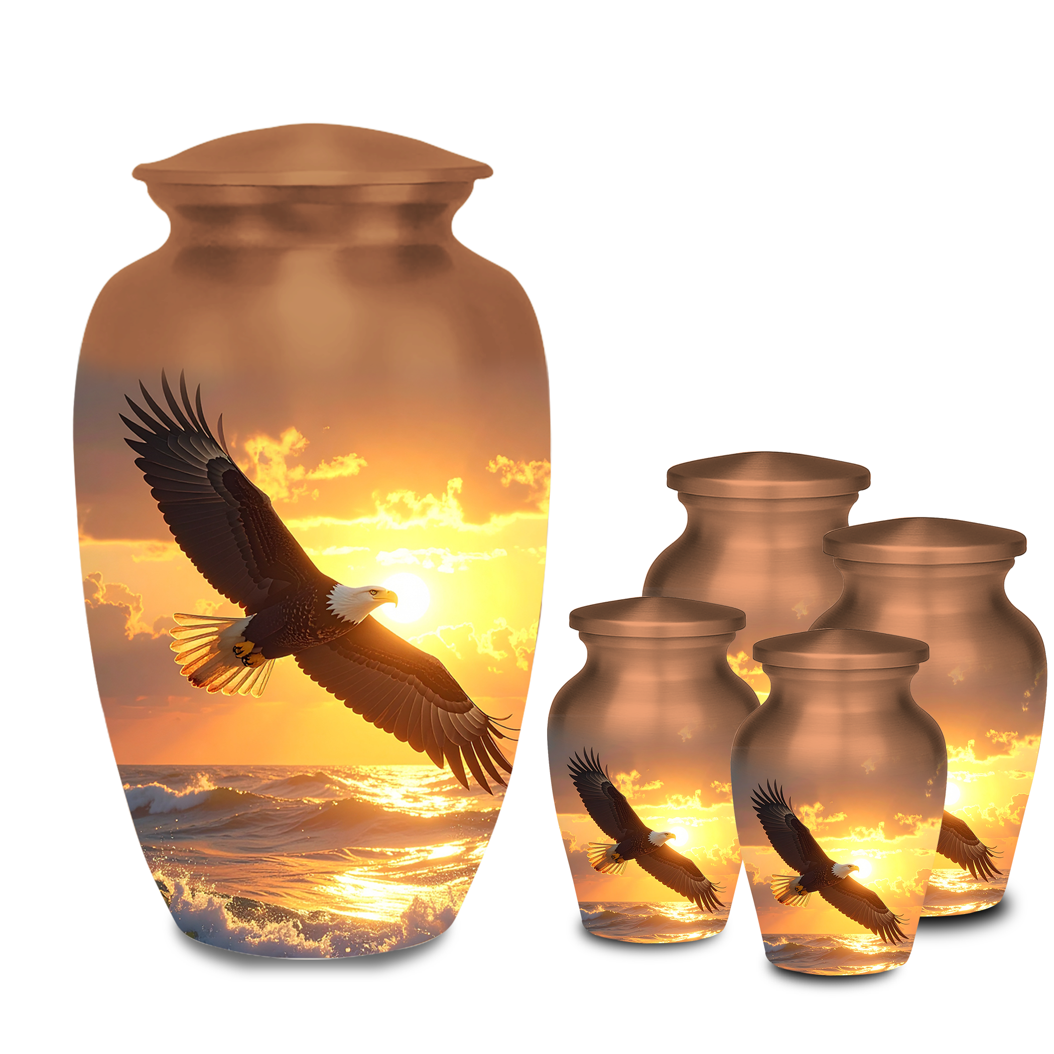 Bald eagle memorial urns for ashes displayed eagle themed cremation urns nature style memorial tribute