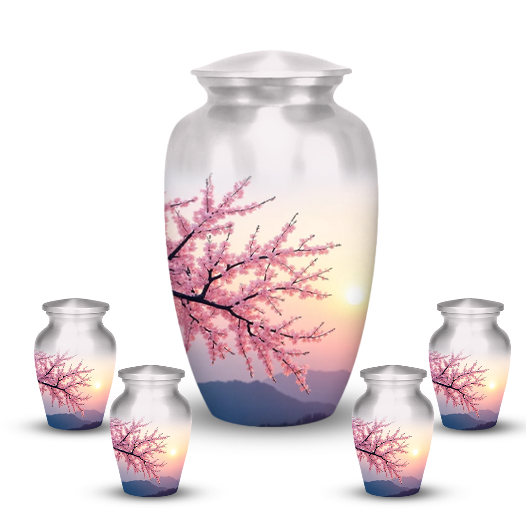 Cherry Blossom Cremation Urn for Human Ashes – Memorial Urns for Women, Mom, or Loved Ones