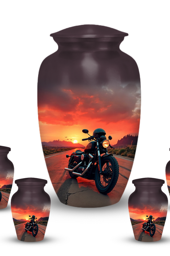 Motorcycle Cremation Urn for Human Ashes – Biker Memorial Urns for Men, Dad, or Loved Ones