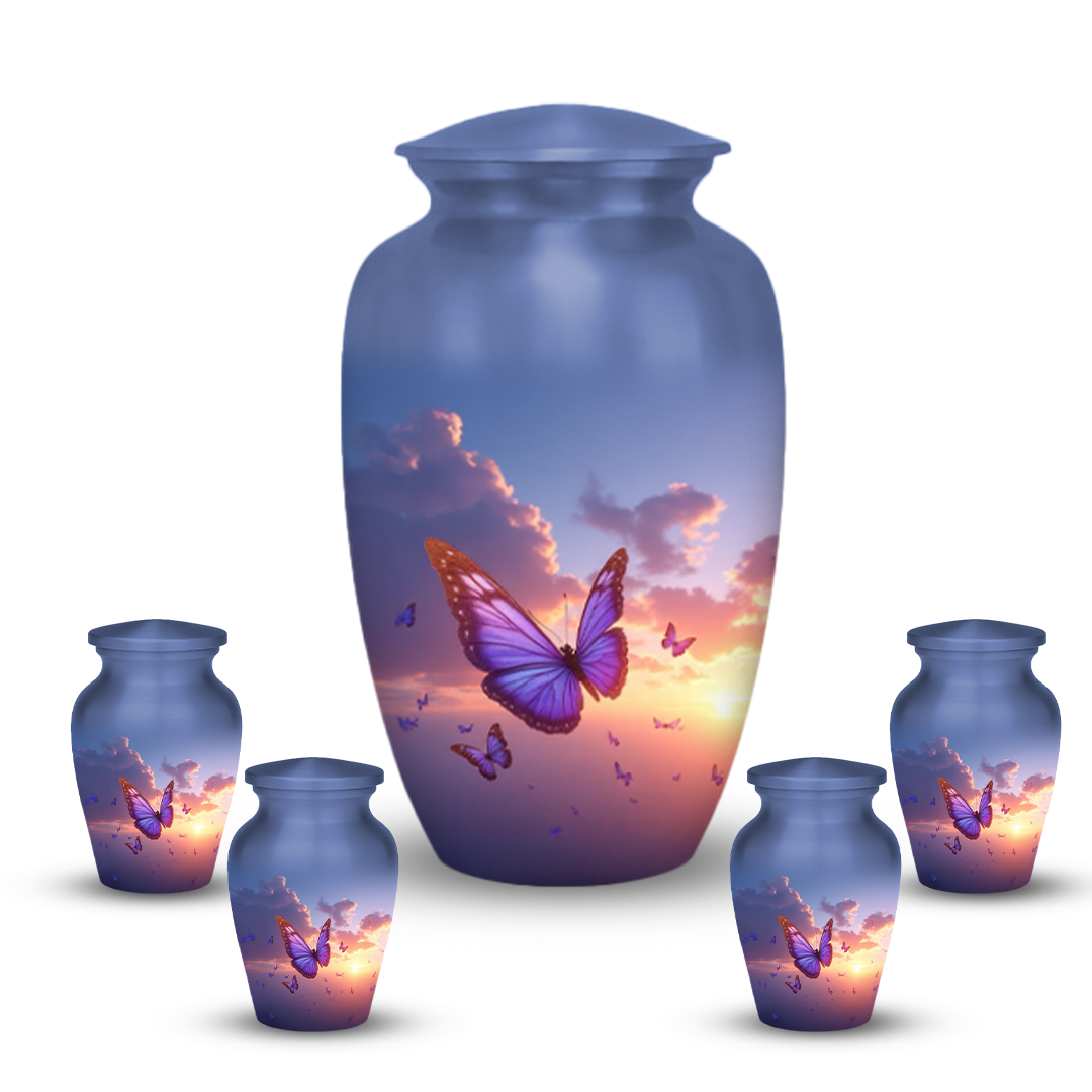 Sunset Butterfly Cremation Urn for Human Ashes – Memorial Urns for Women, Mom, or Loved Ones