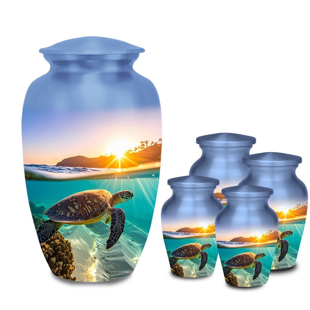 Sea Turtle Sunset Cremation Urn