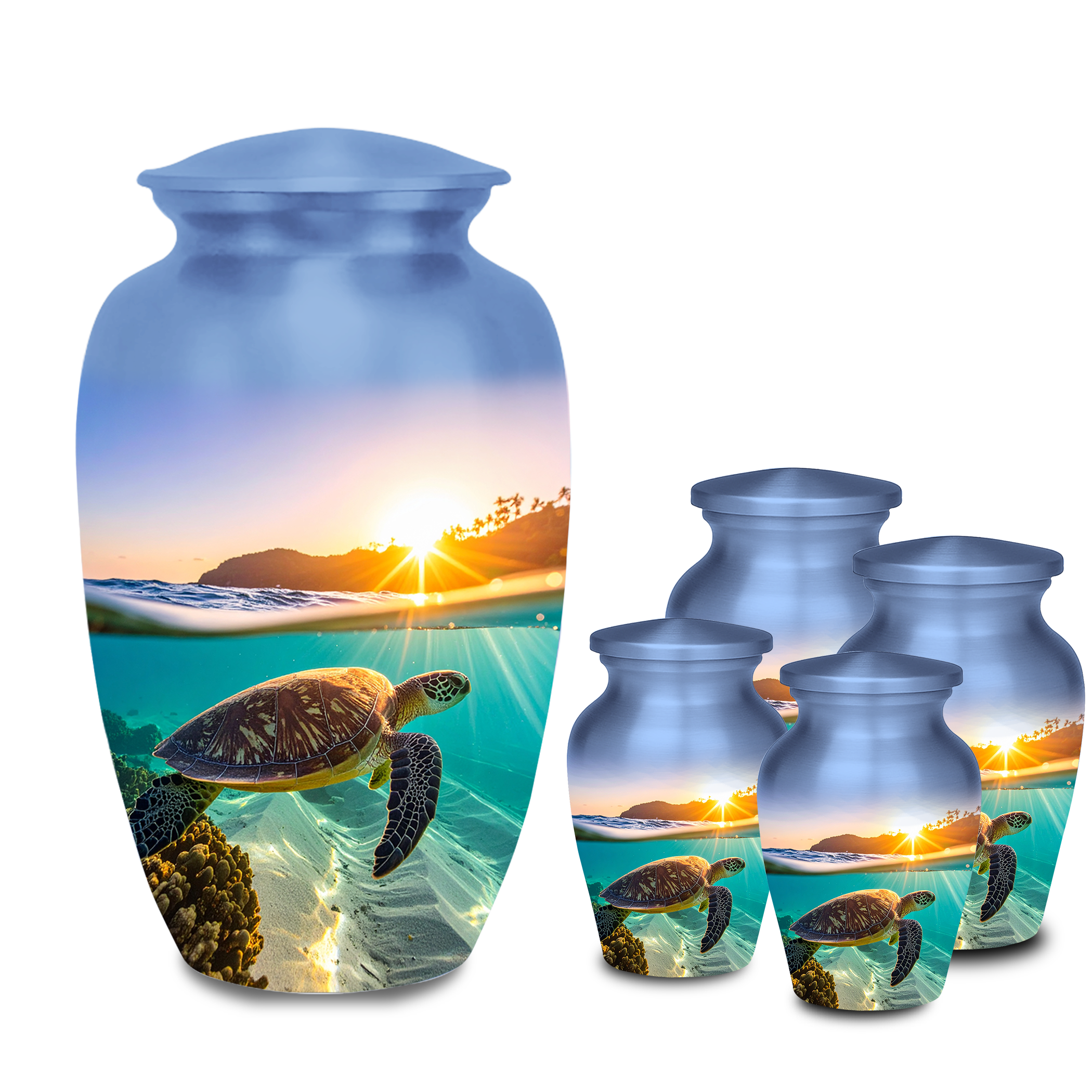 Sea Turtle Sunset Cremation Urn