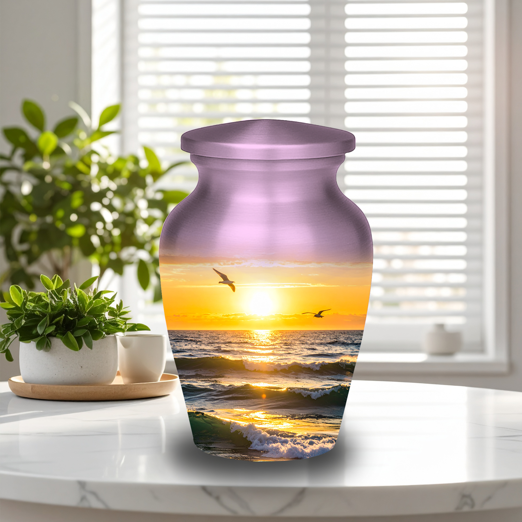 urn for human ashes — sunset ocean finish
