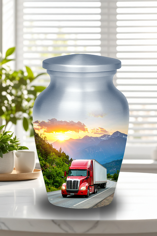 Handmade truck urn for human ashes — unique memorial tribute