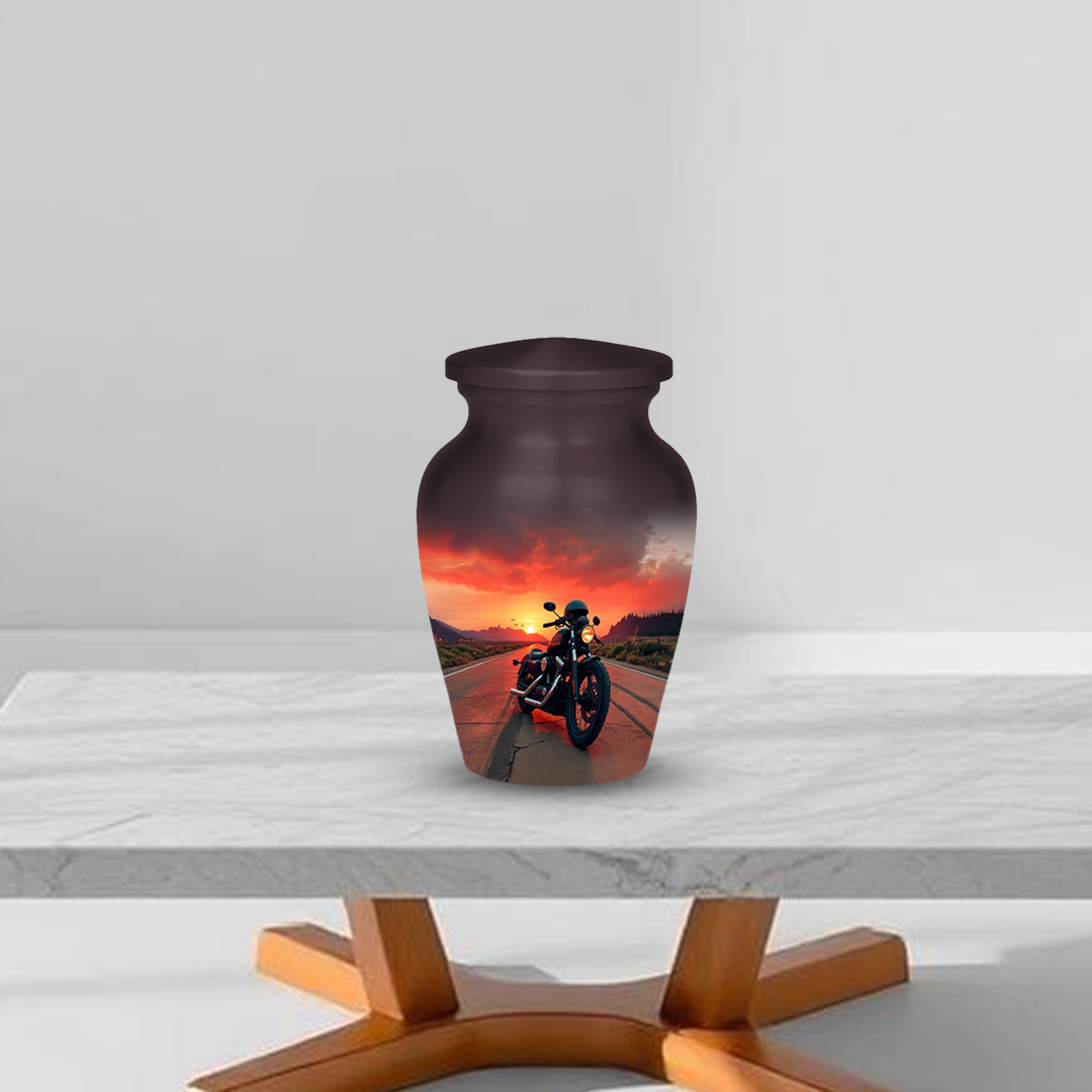 Motorcycle Cremation Urn for Human Ashes – Biker Memorial Urns for Men, Dad, or Loved Ones