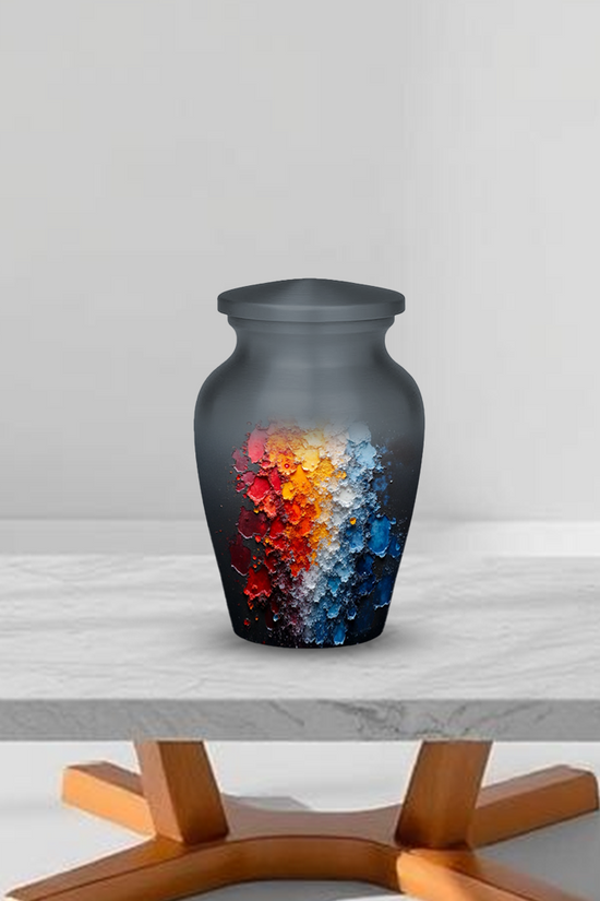 Abstract Design Cremation Urn for Human Ashes – Modern Memorial Urn with Velvet Bag