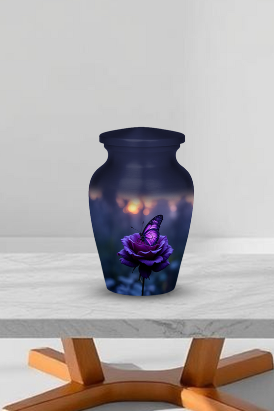 Purple Butterfly Cremation Urn for Human Ashes - Urns for Women, Mom, or Loved Ones