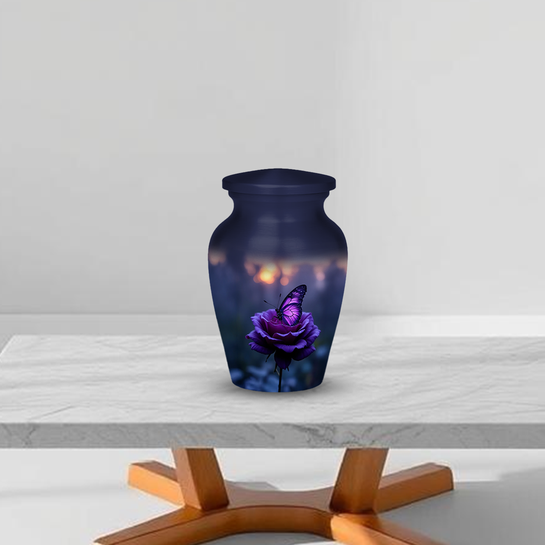 Purple Butterfly Cremation Urn for Human Ashes - Urns for Women, Mom, or Loved Ones
