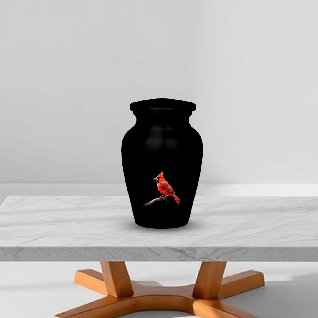 Red Cardinal Cremation Urn for Human Ashes – Memorial Bird Urns for Women, Mom, or Nature Lovers