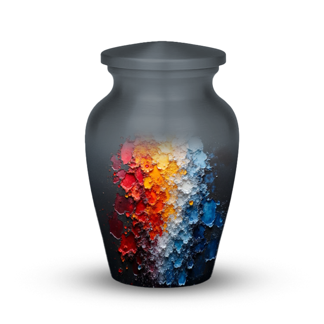 Abstract Design Cremation Urn for Human Ashes – Modern Memorial Urn with Velvet Bag