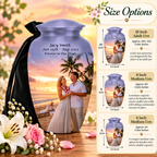 Personalized photo cremation urn in Large, Medium and Small sizes