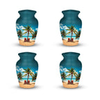 tropical beach palm tree cremation urn for human ashes, handmade aluminum memorial urn – photo 9