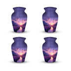 lavender field purple butterfly cremation urn for human ashes, handmade aluminum memorial urn – photo 8