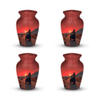 biker motorcycle sunset cremation urn for human ashes, handmade aluminum memorial urn – photo 9