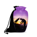 mechanic purple sunset cremation urn for human ashes, handmade aluminum memorial urn – photo 1