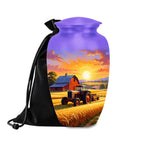 tractor sunset farm cremation urn for human ashes, handmade aluminum memorial urn – photo 10
