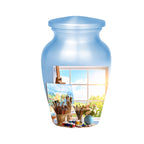artist painter studio cremation urn for human ashes, handmade aluminum memorial urn – photo 3