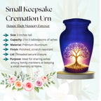 glowing golden tree of life cremation urn for human ashes, handmade aluminum memorial urn – photo 7
