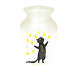 black cat star cremation urn for pet ashes, handmade aluminum memorial urn – photo 5