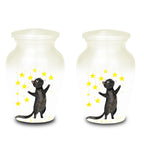 black cat star cremation urn for pet ashes, handmade aluminum memorial urn – photo 9