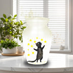 black cat star cremation urn for pet ashes, handmade aluminum memorial urn – photo 7