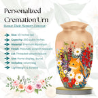 ginger tabby cat floral cremation urn for pet ashes, handmade aluminum memorial urn – photo 2