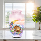 sleeping bengal cat floral moon cremation urn for pet ashes, handmade aluminum memorial urn – photo 4