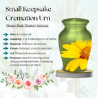 sunflower ladybug cremation urn for human ashes, handmade aluminum memorial urn – photo 6