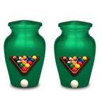 billiards pool player cremation urn for human ashes, handmade aluminum memorial urn – photo 7