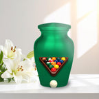 billiards pool player cremation urn for human ashes, handmade aluminum memorial urn – photo 4