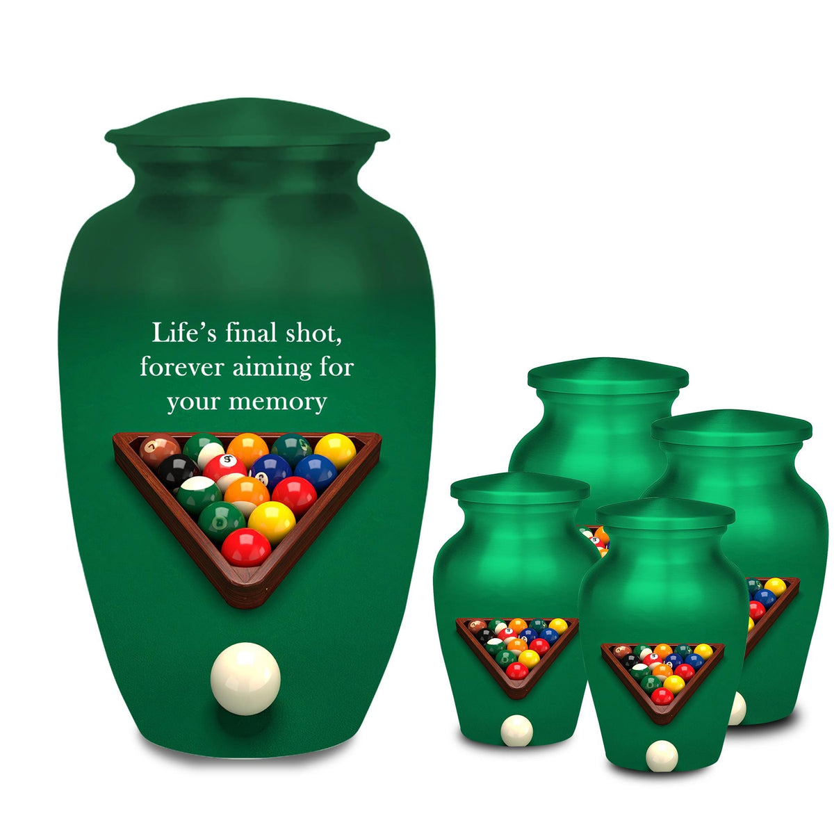 billiards pool player cremation urn for human ashes, handmade aluminum memorial urn – photo 5