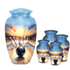 bowling alley cremation urn for human ashes, handmade aluminum memorial urn – photo 9