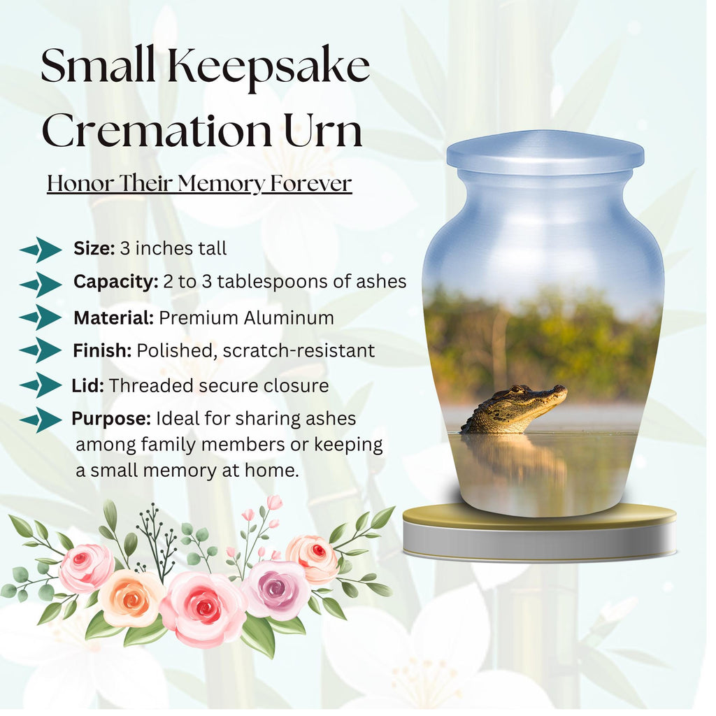 alligator cremation urn for human ashes, handmade aluminum memorial urn – photo 6