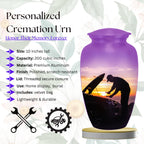 mechanic purple sunset cremation urn for human ashes, handmade aluminum memorial urn – photo 2