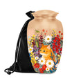 ginger tabby cat floral cremation urn for pet ashes, handmade aluminum memorial urn – photo 1