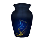 soccer player cremation urn for human ashes, handmade aluminum memorial urn – photo 9