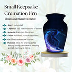 blue neon skateboard cremation urn for human ashes, handmade aluminum memorial urn – photo 6